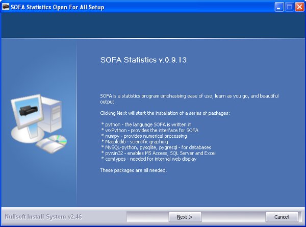 Windows installer first screen